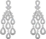 14K Gold Round Natural Diamond Chandelier Earrings - view 2