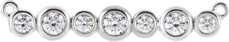 14K Gold Round Lab-Grown Diamond Bezel-Set Bar Necklace – 1/5 CTW - White Gold