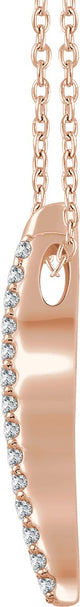 14K Gold Round Natural Diamond Bar Necklace – 1/5 CTW - Rose Gold - view 2
