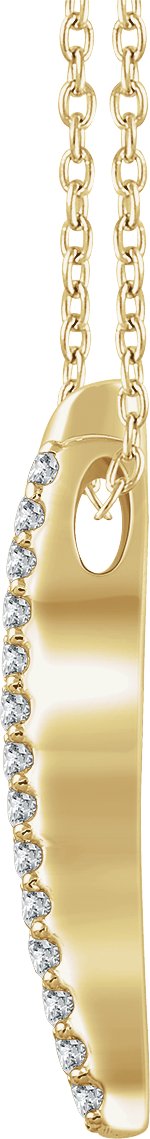 14K Gold Round Natural Diamond Bar Necklace – 1/5 CTW - Yellow Gold - view 2