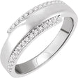 14K Gold Round Natural Diamond Bypass Ring III