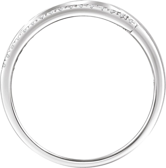 14K Gold Round Natural Diamond Bypass Ring III - view 2