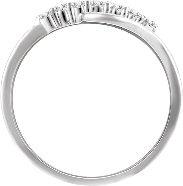 14K Gold Round Natural Diamond Accented Ring VIII - White Gold - view 2