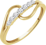 14K Gold Round Natural Diamond Accented Ring VIII - Yellow Gold