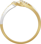 14K Gold Round Natural Diamond Negative Space Ring VII - view 2
