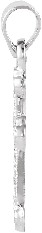 14K Gold Cross Pendant – 16x11.5mm - White Gold - view 2