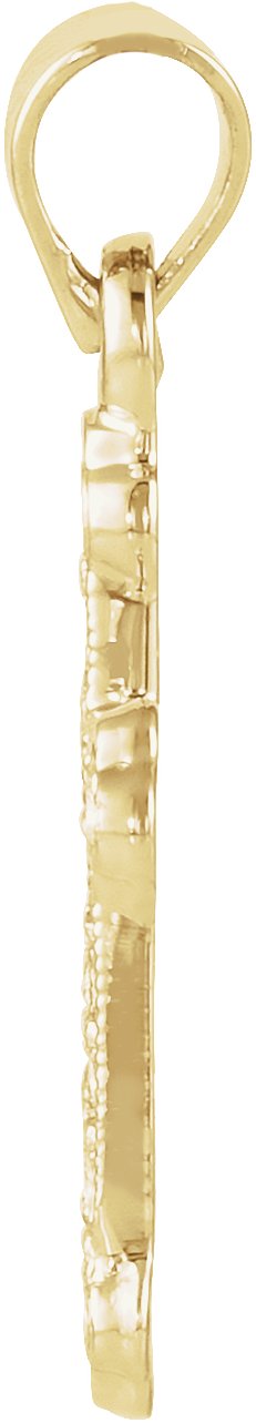 14K Gold Cross Pendant – 16x11.5mm - Yellow Gold - view 2
