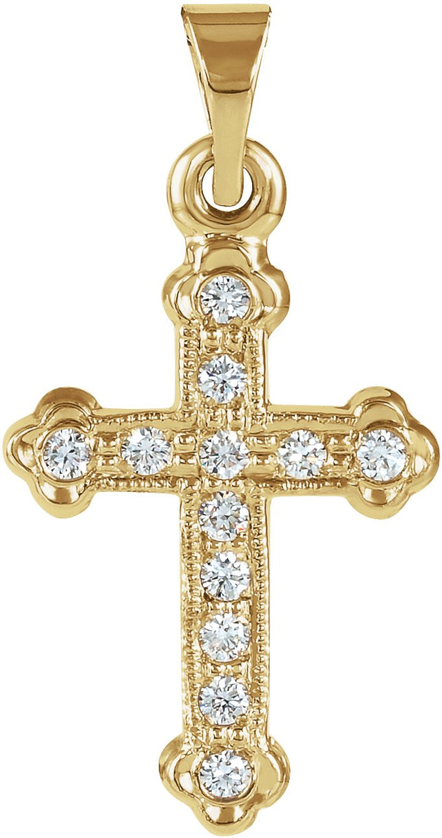 14K Gold Cross Pendant – 16x11.5mm - Yellow Gold