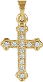 14K Gold Cross Pendant – 16x11.5mm - Yellow Gold