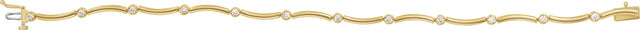 14K Gold Round Natural Diamond Line Bracelet XIV - Yellow Gold - view 3