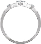 14K Gold Round Natural Diamond Floral Promise Ring - White Gold - view 2