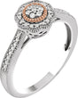 10K Gold Round Natural Diamond Cluster Halo-Style Promise Ring