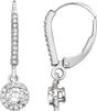 14K Gold Round Natural Diamond Halo-Style Earrings – 4.1mm Stones