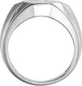 14K Gold Round Natural Diamond Cross Ring – 2.3mm Stones - White Gold - view 2