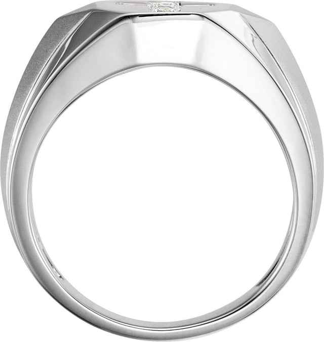 14K Gold Round Natural Diamond Cross Ring – 2.3mm Stones - White Gold - view 2