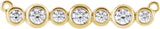 14K Gold Round Lab-Grown Diamond Bezel-Set Bar Necklace – 1/5 CTW - Yellow Gold