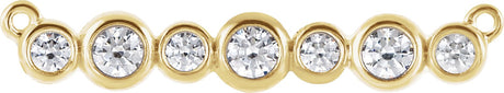 14K Gold Round Natural Diamond Bezel-Set Bar Necklace – 1/5 CTW - Yellow Gold