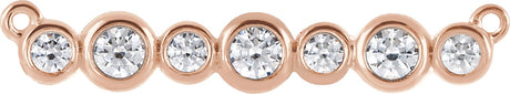 14K Gold Round Lab-Grown Diamond Bezel-Set Bar Necklace – 1/5 CTW - Rose Gold