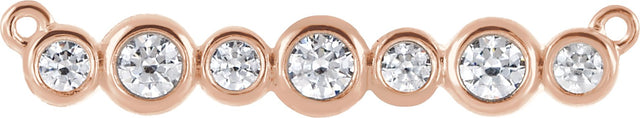 14K Gold Round Lab-Grown Diamond Bezel-Set Bar Necklace – 1/5 CTW - Rose Gold