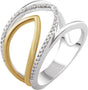 14K Gold Round Natural Diamond Negative Space Ring VI