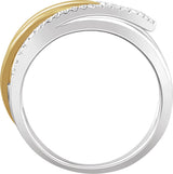 14K Gold Round Natural Diamond Negative Space Ring VI - view 2