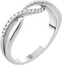 14K Gold Round Natural Diamond Accented Criss-Cross Ring VI