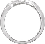 14K Gold Round Natural Diamond Accented Criss-Cross Ring VI - view 2