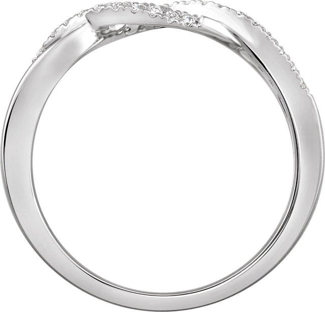 14K Gold Round Natural Diamond Accented Criss-Cross Ring VI - view 2