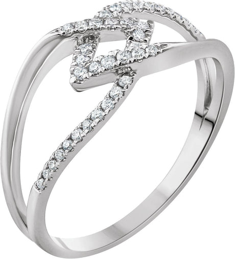 10K Gold Round Natural Diamond Negative Space Ring