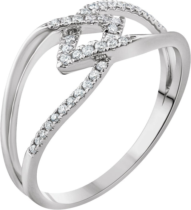 10K Gold Round Natural Diamond Negative Space Ring