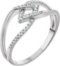 10K Gold Round Natural Diamond Negative Space Ring