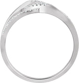 10K Gold Round Natural Diamond Negative Space Ring - view 2