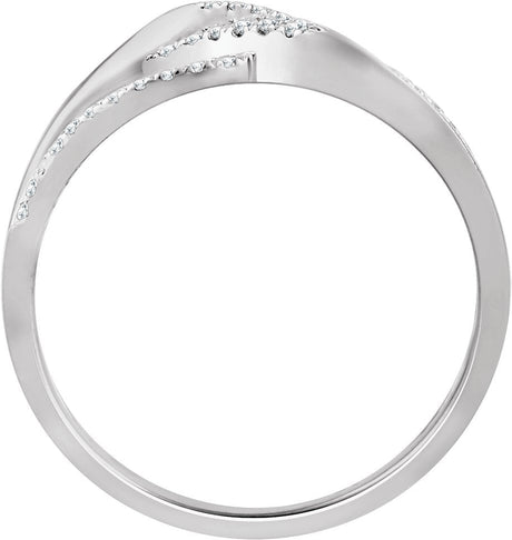 10K Gold Round Natural Diamond Negative Space Ring - view 2
