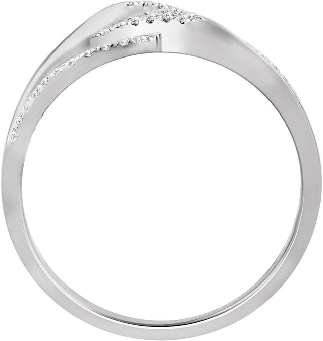 10K Gold Round Natural Diamond Negative Space Ring - view 2