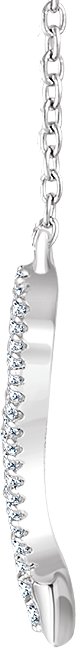 14K Gold Round Natural Diamond Accented V Necklace II - White Gold - view 2