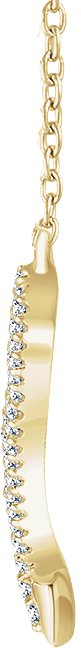 14K Gold Round Natural Diamond Accented V Necklace II - Yellow Gold - view 2