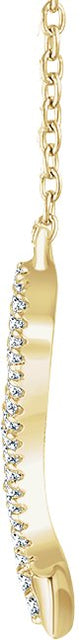 14K Gold Round Natural Diamond Accented V Necklace II - Yellow Gold - view 2