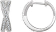 14K Gold Round Natural Diamond Criss-Cross Hoop Earrings