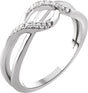 14K Gold Round Natural Diamond Criss-Cross Ring XVI