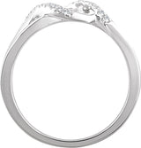 14K Gold Round Natural Diamond Criss-Cross Ring XVI - view 2