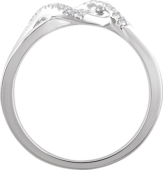 14K Gold Round Natural Diamond Criss-Cross Ring XVI - view 2
