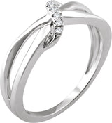 14K Gold Round Natural Diamond Negative Space Ring IX