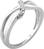 14K Gold Round Natural Diamond Negative Space Ring IX