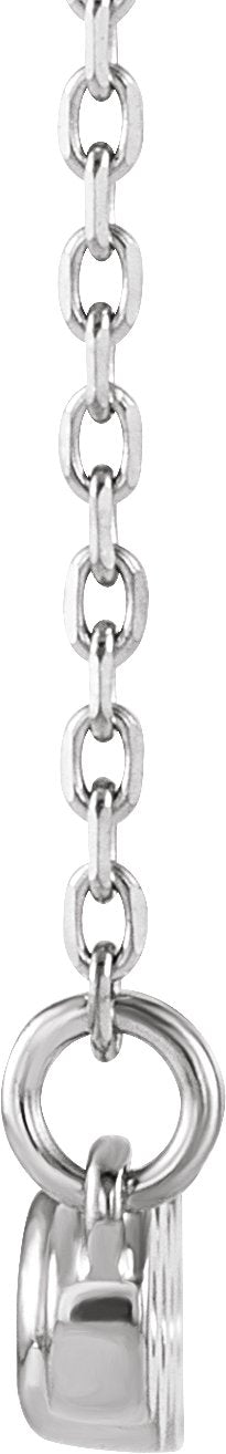 14K Gold Round Natural Diamond Bezel-Set Bar Necklace – 1/5 CTW - White Gold - view 2