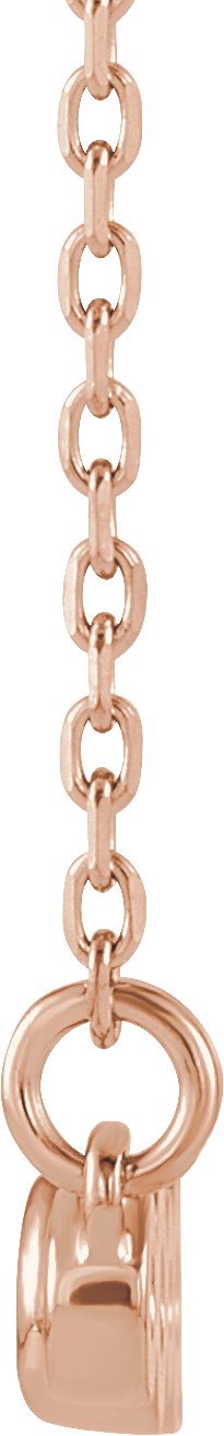 14K Gold Round Natural Diamond Bezel-Set Bar Necklace – 1/5 CTW - Rose Gold - view 2