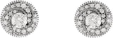 14K Gold Natural Diamond Round Halo-Style Earrings - view 2