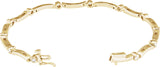 14K Gold Round Natural Diamond Line Bracelet XIV - Yellow Gold - view 2