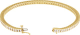 14K Gold Square Natural Diamond Line Bracelet – 2x2mm - Yellow Gold - view 2