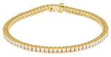 14K Gold Square Natural Diamond Line Bracelet – 2x2mm - Yellow Gold