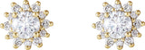 14K Gold Natural Diamond Round 4-Prong Halo-Style Stud Earrings - Yellow Gold - view 2